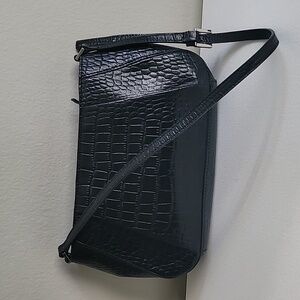 Etienne Aigner croc embossed leather shoulder bag